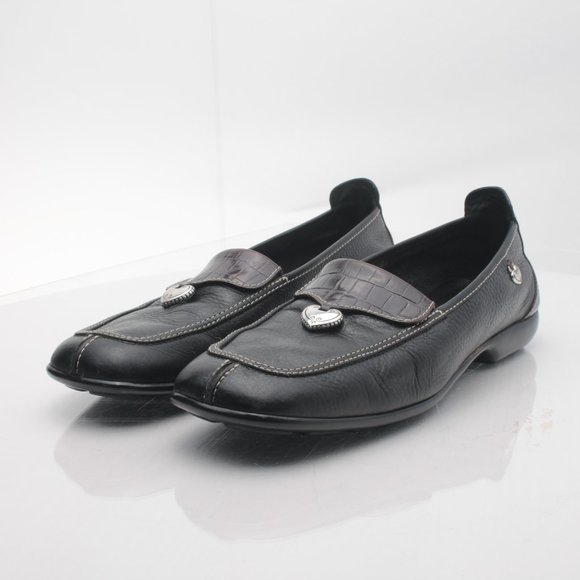 Brighton URSA Black Leather Elegant Driving Shoes Loafers 8.5N - Picture 6 of 16